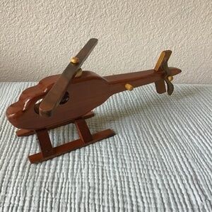 Handmade wooden helicopter